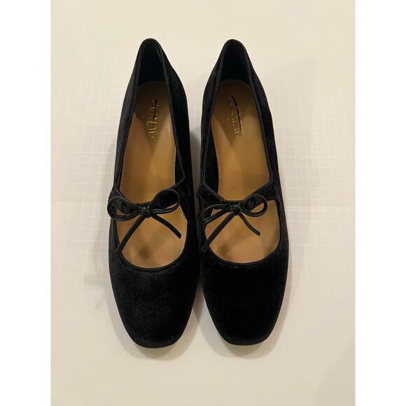 J. Crew Velvet Bow Tie–Heeled Mary Janes - Picture 4 of 8